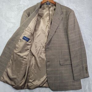 Meeting Street Sport Coat Mens 42 Long Brown Plaid Wool Cashmere Tweed Blazer